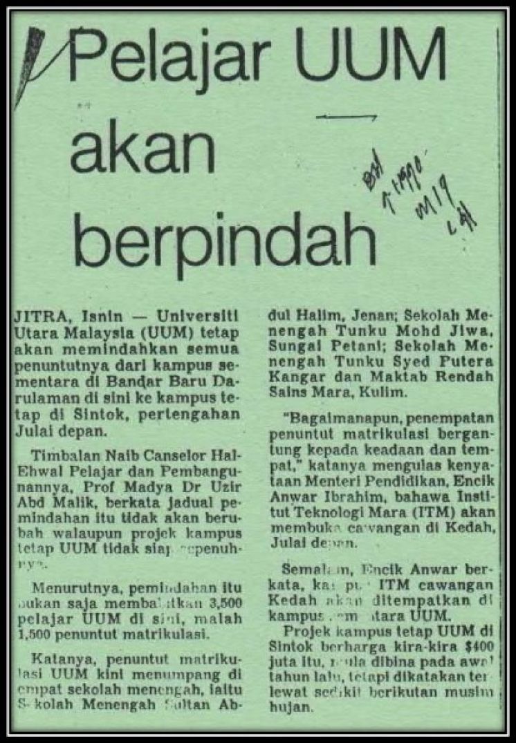 Pelajar UUM akan Berpindah