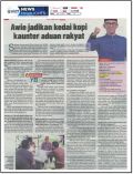 Awie Jadikan Kedai Kopi Kaunter Aduan Rakyat