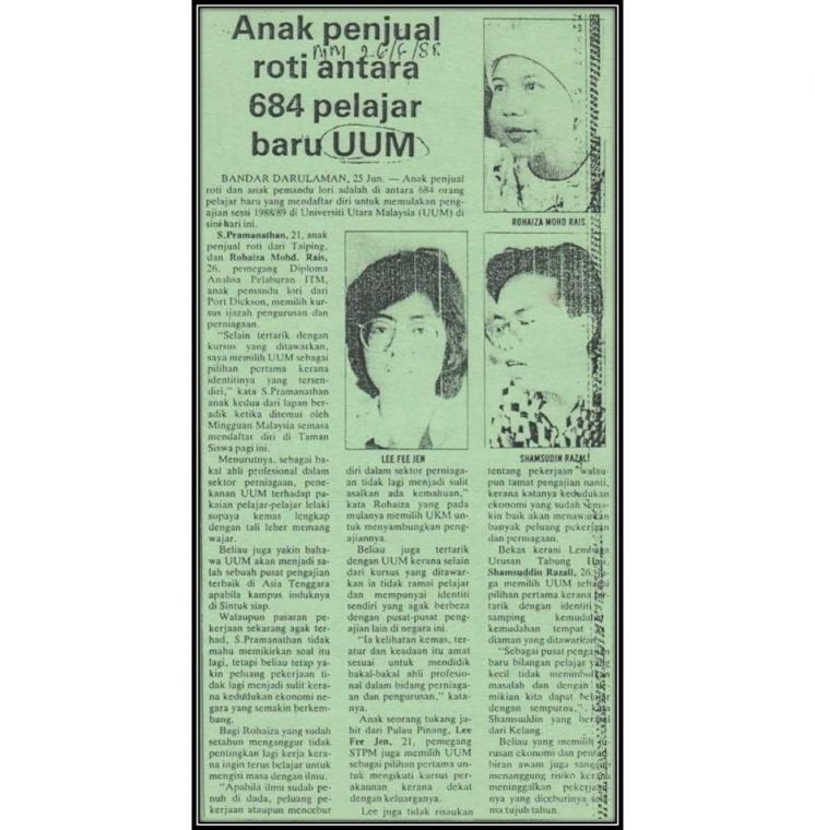 Anak Penjual Roti antara 684 Pelajar Baru UUM