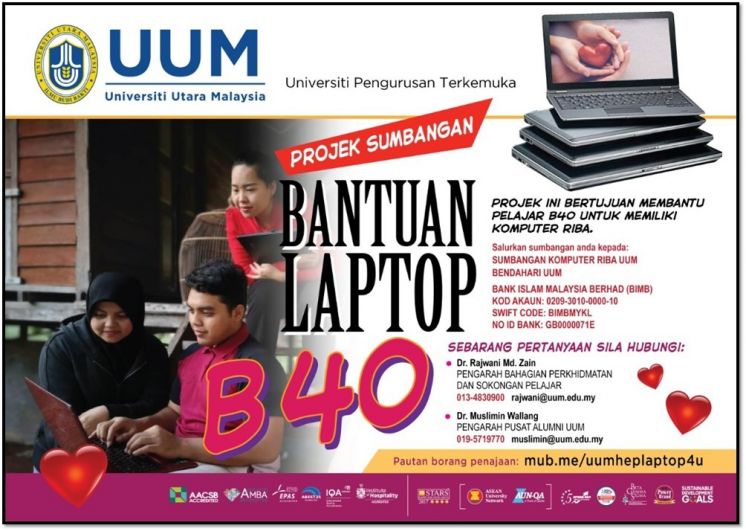 SUMBANGAN 200 KOMPUTER RIBA UNTUK PELAJAR B40 DIPERLUKAN