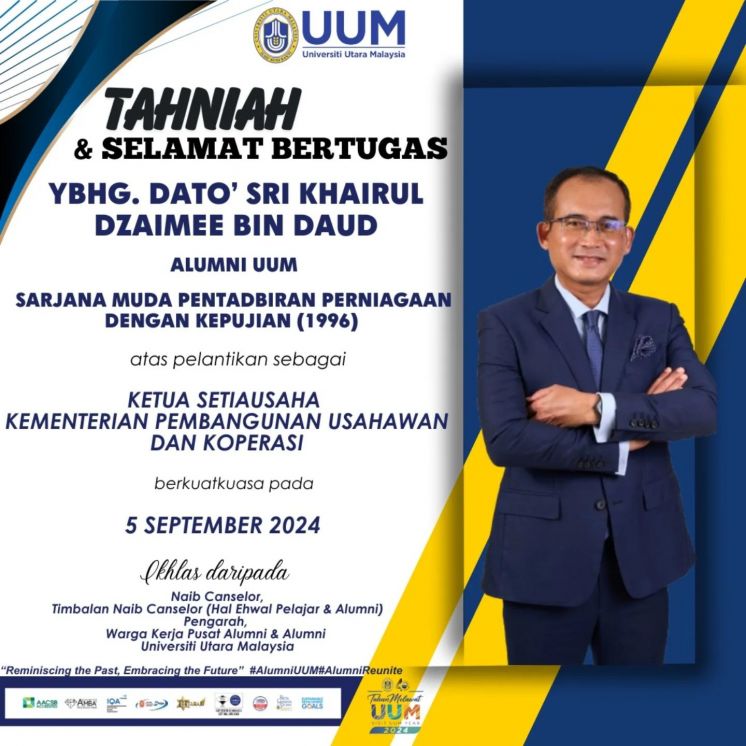 Tahniah Atas Perlantikan sebagai Ketua Setiausaha Kementerian Pembangunan Usahawan dan Koperasi